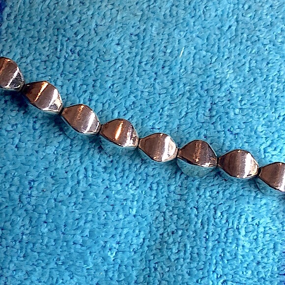 VINTAGE Sterling Silver Art Deco Beaded Modern Necklace - Picture 12 of 16